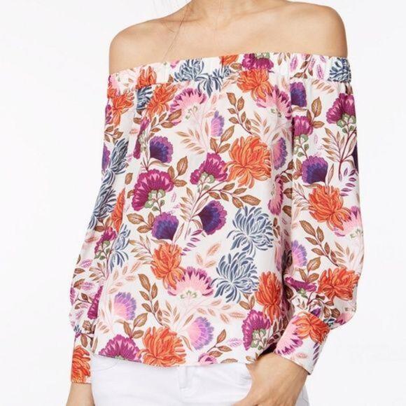 INC Petite Printed Off-The-Shoulder Top Lovely Lobella PL - Picture 1 of 3